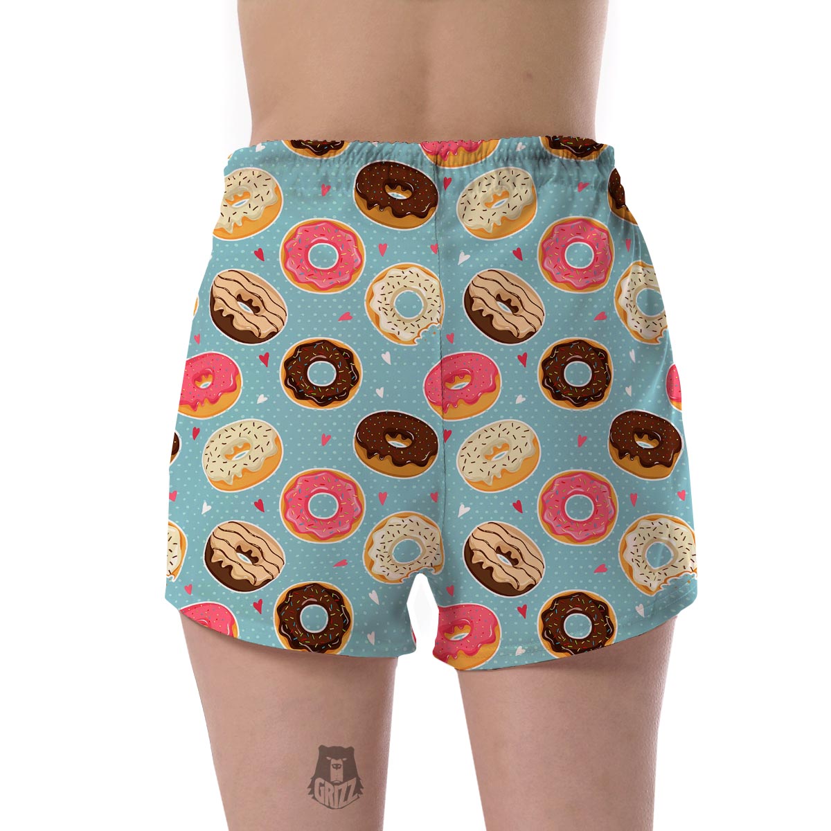 Donut Pattern Print Women's Shorts-grizzshop