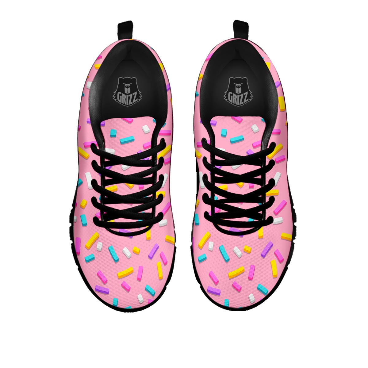 Donut Sprinkles Print Pattern Black Sneaker-grizzshop