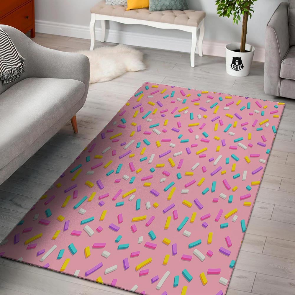 Donut Sprinkles Print Pattern Floor Mat-grizzshop