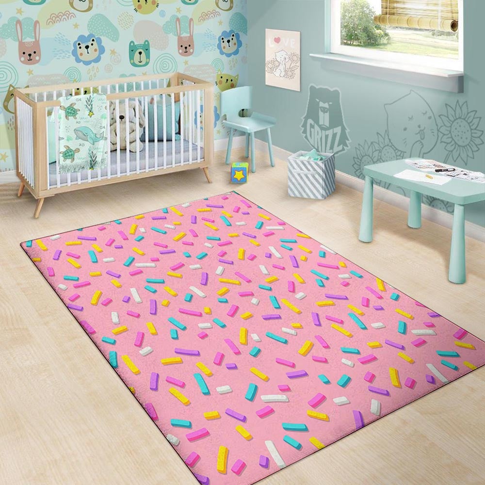 Donut Sprinkles Print Pattern Floor Mat-grizzshop