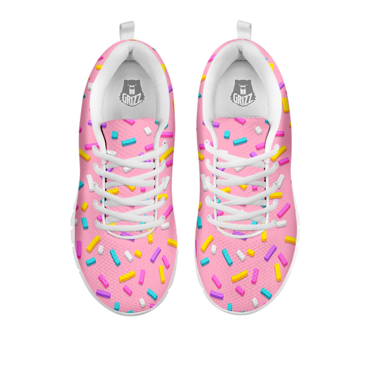 Donut Sprinkles Print Pattern White Sneaker-grizzshop