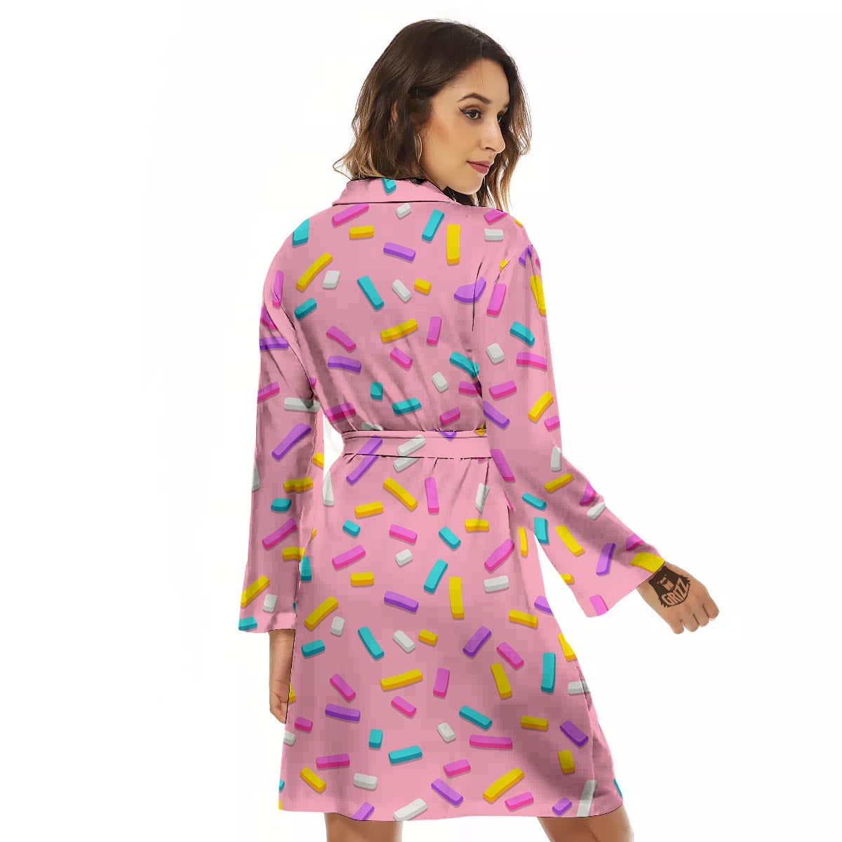 Donut Sprinkles Print Pattern Women's Robe-grizzshop