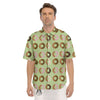 Donut Striped Green Print Pattern Men's Short Sleeve Shirts-grizzshop