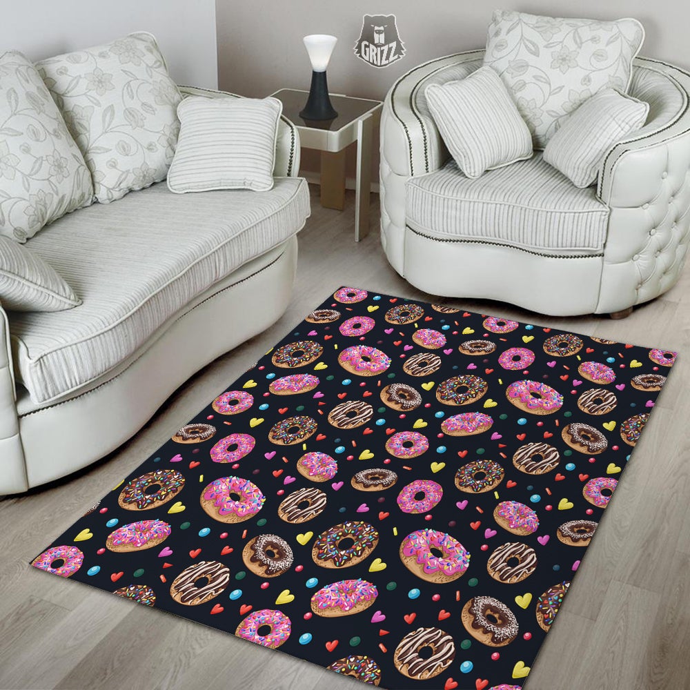 Donut Yummy Print Pattern Floor Mat-grizzshop