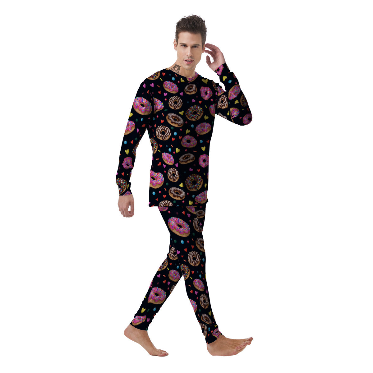 Donut Yummy Print Pattern Men's Pajamas-grizzshop