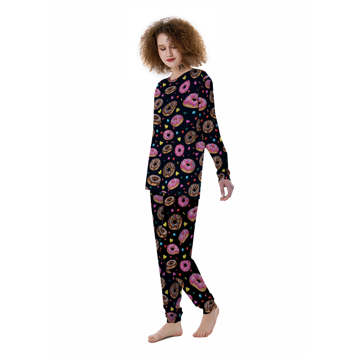 Donut Yummy Print Pattern Women's Pajamas-grizzshop