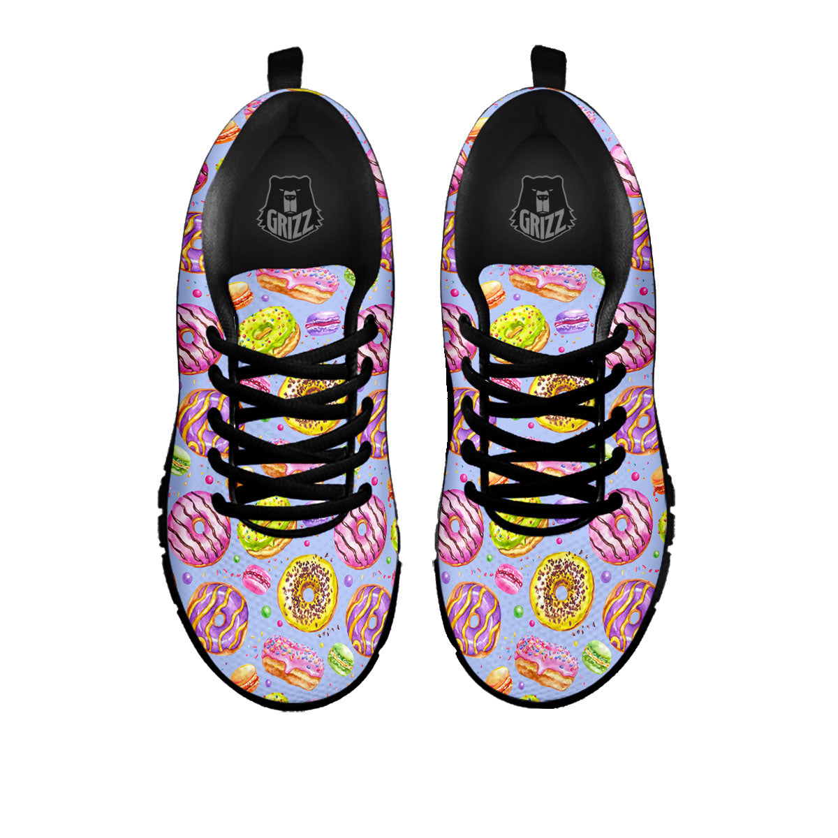 Donuts Print Pattern Black Sneaker-grizzshop