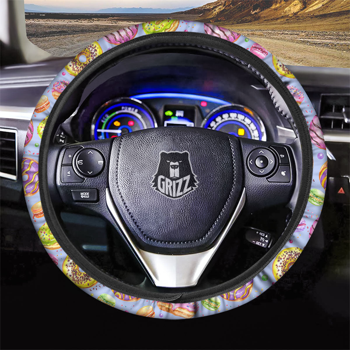 Donuts Print Pattern Car Steering Wheel Cover-grizzshop