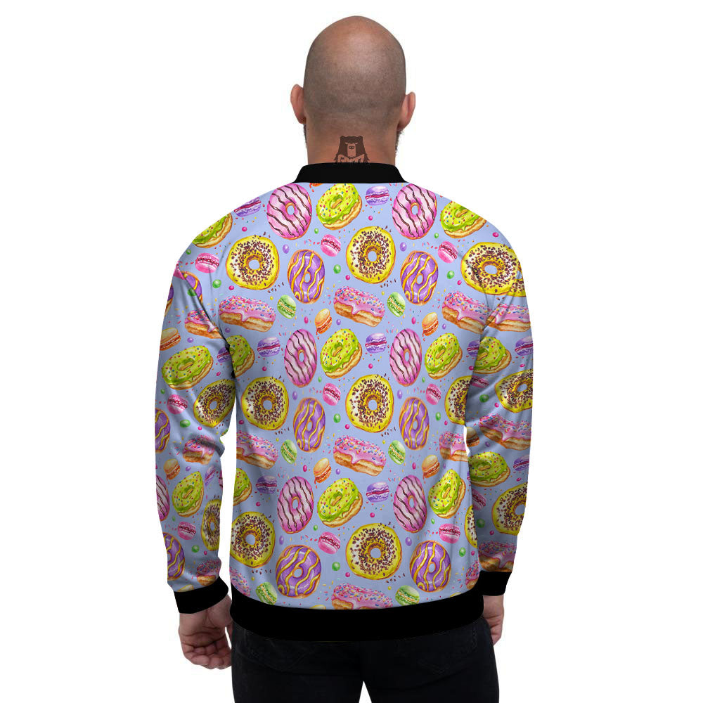Donuts Print Pattern Men's Bomber Jacket-grizzshop