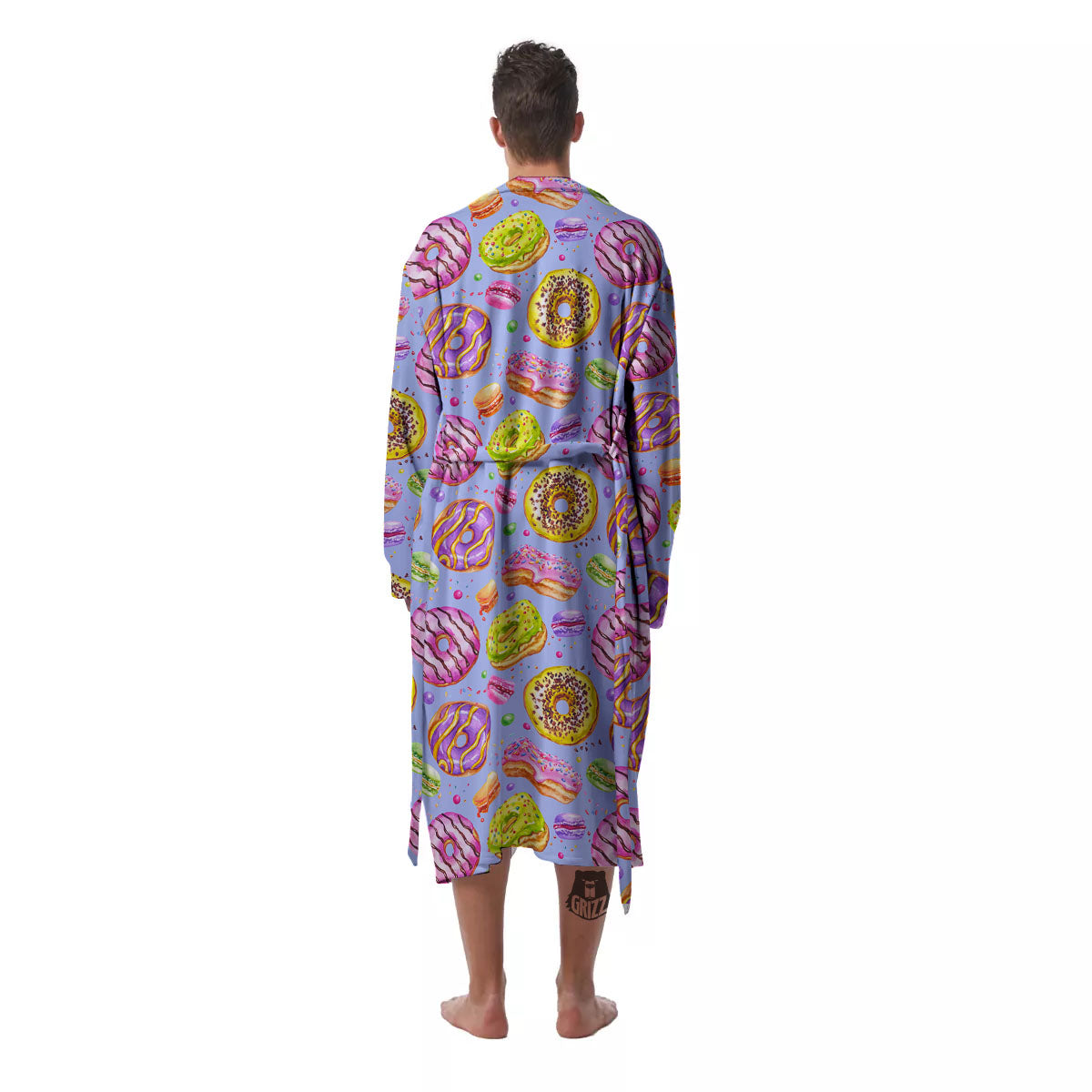 Donuts Print Pattern Men's Robe-grizzshop