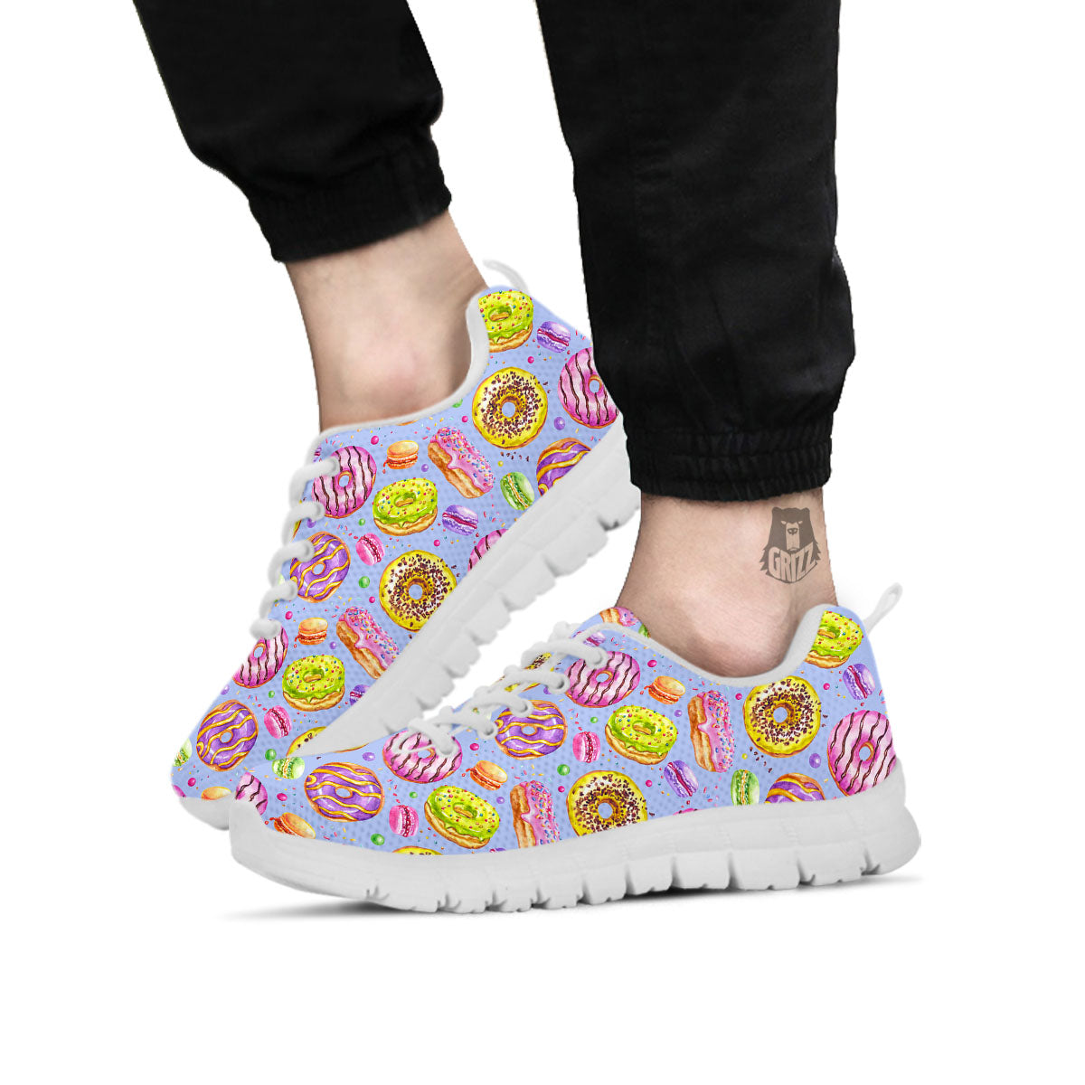 Donuts Print Pattern White Sneaker-grizzshop