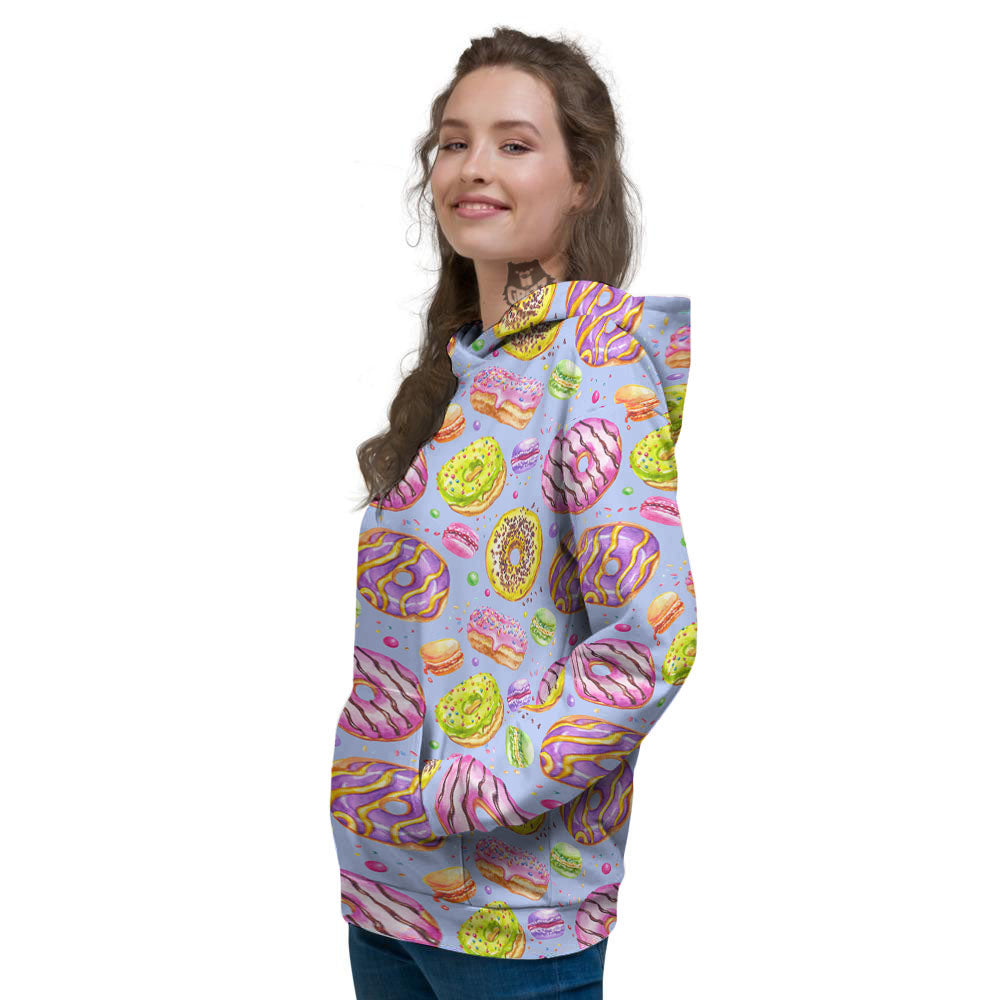 Donuts Print Pattern Women's Hoodie-grizzshop
