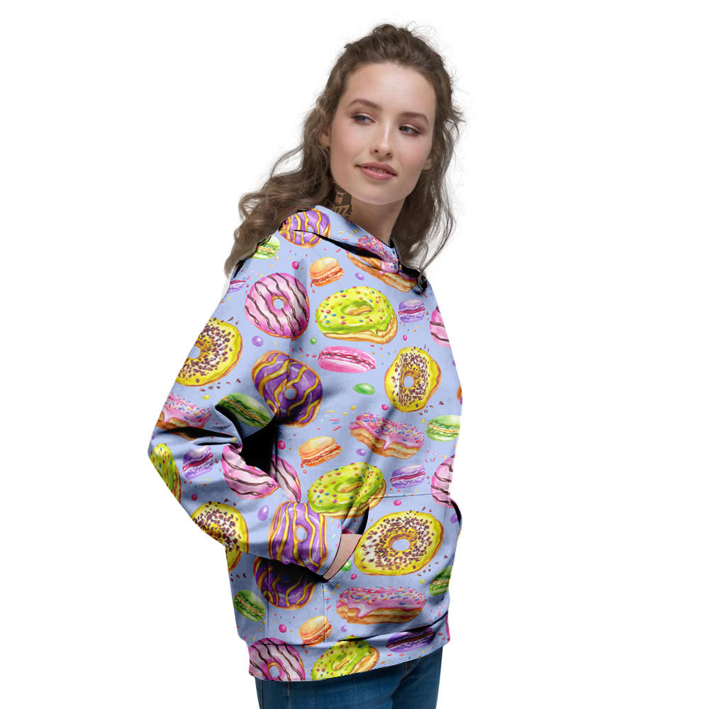 Donuts Print Pattern Women's Hoodie-grizzshop