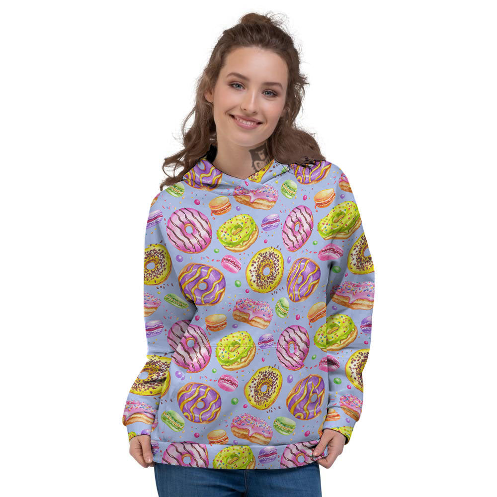 Donuts Print Pattern Women's Hoodie-grizzshop