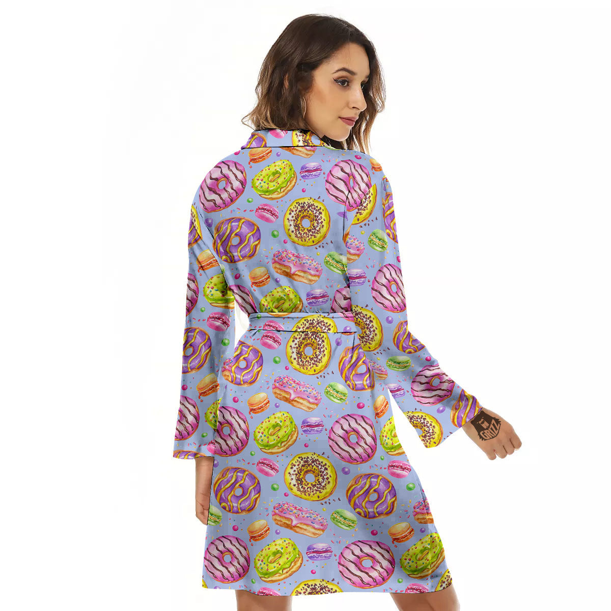 Donuts Print Pattern Women's Robe-grizzshop