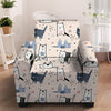 Doodle Cat Print Armchair Cover-grizzshop