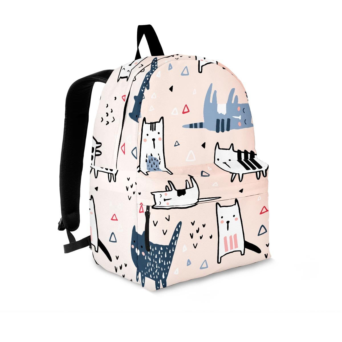 Doodle Cat Print Backpack-grizzshop