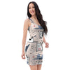 Doodle Cat Print Bodycon Dress-grizzshop