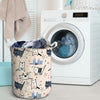 Doodle Cat Print Laundry Basket-grizzshop