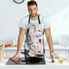 Doodle Cat Print Men's Apron-grizzshop