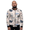 Doodle Cat Print Men's Bomber Jacket-grizzshop