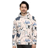 Doodle Cat Print Men's Hoodie-grizzshop