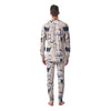 Doodle Cat Print Men's Pajamas-grizzshop