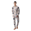 Doodle Cat Print Men's Pajamas-grizzshop