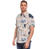 Doodle Cat Print Men's Short Sleeve Shirt-grizzshop