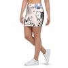 Doodle Cat Print Mini Skirt-grizzshop