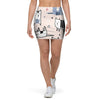 Doodle Cat Print Mini Skirt-grizzshop