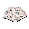 Doodle Cat Print Muay Thai Boxing Shorts-grizzshop