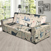 Doodle Cat Print Sofa Cover-grizzshop