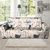 Doodle Cat Print Sofa Cover-grizzshop