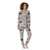 Doodle Cat Print Women's Pajamas-grizzshop