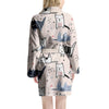 Doodle Cat Print Women's Robe-grizzshop