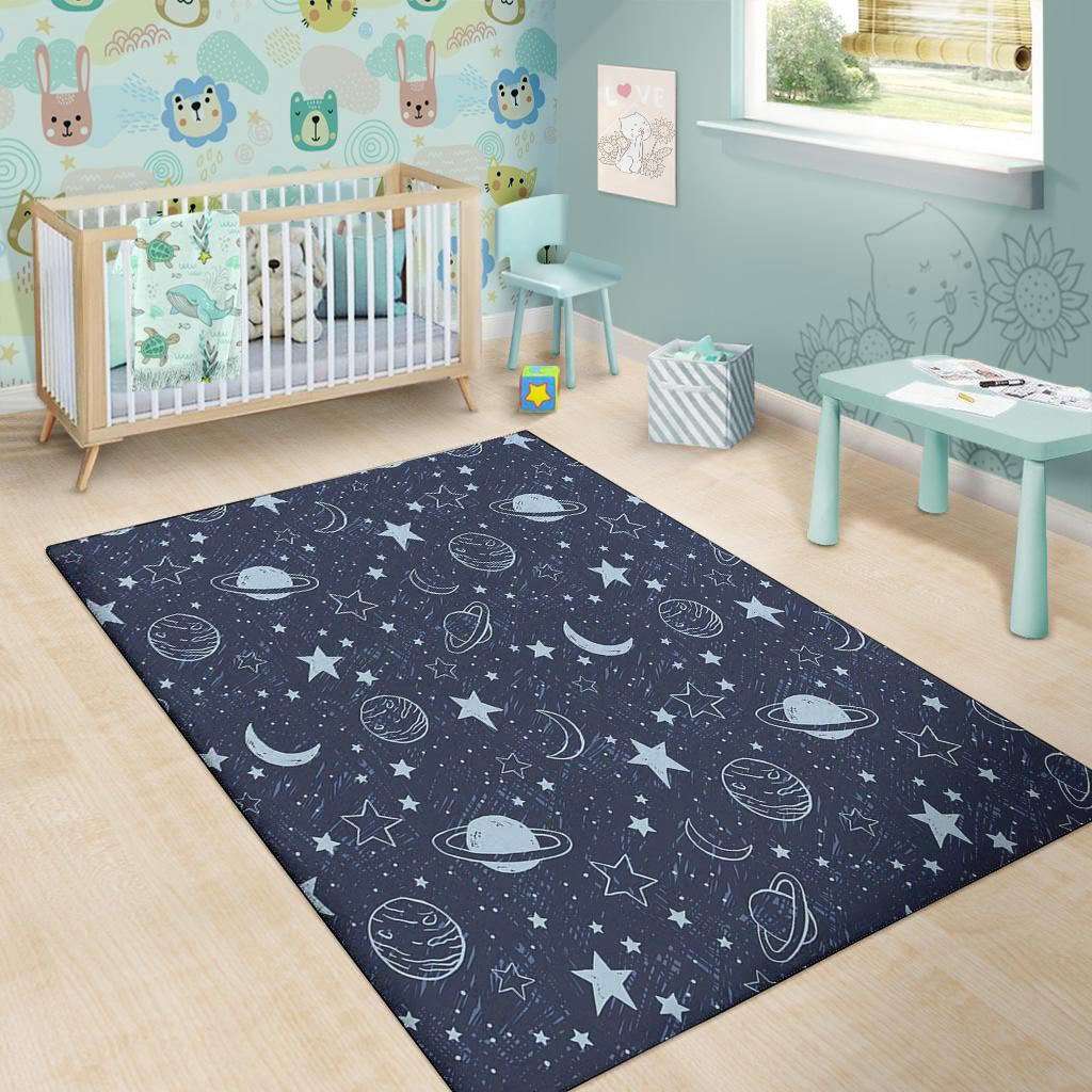 Doodle Galaxy Space Floor Mat-grizzshop