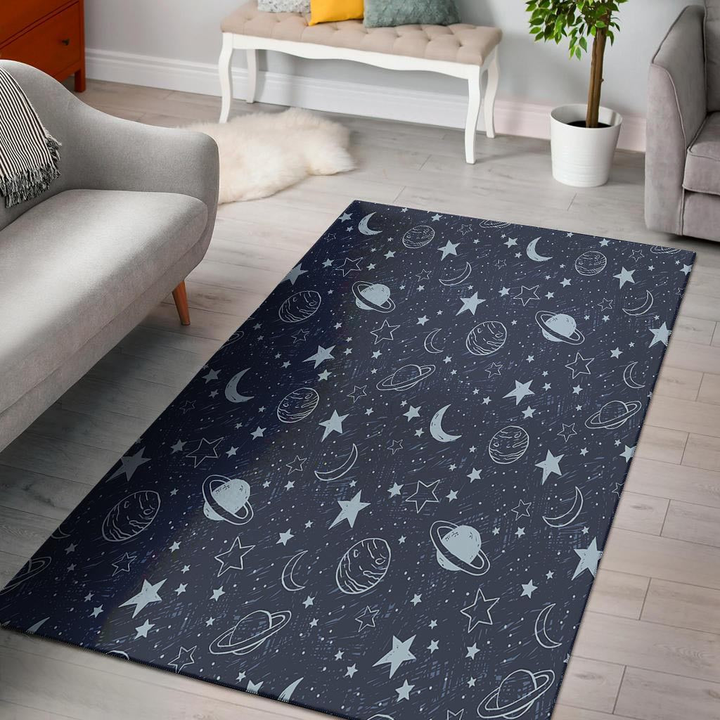 Doodle Galaxy Space Floor Mat-grizzshop