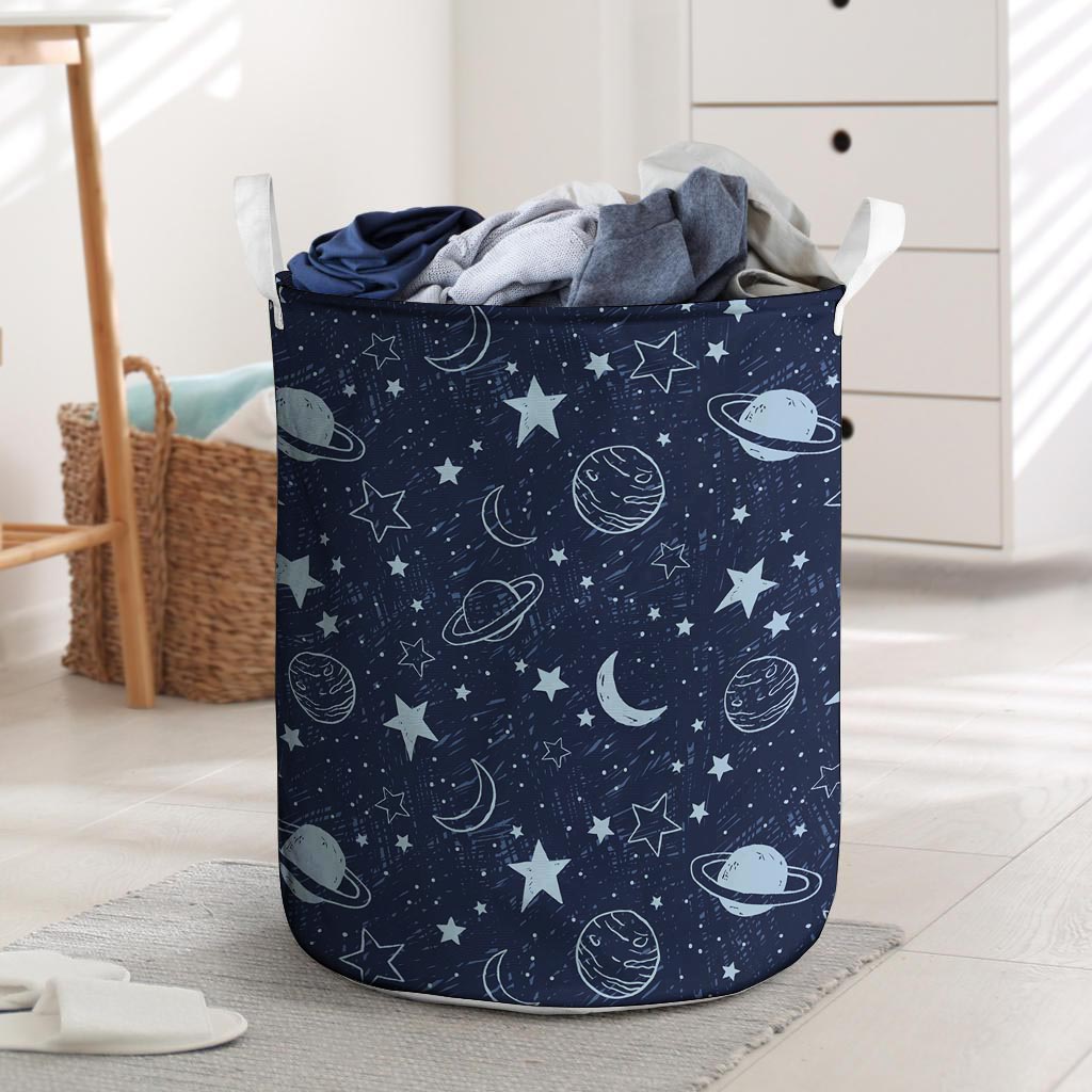 Doodle Galaxy Space Laundry Basket-grizzshop