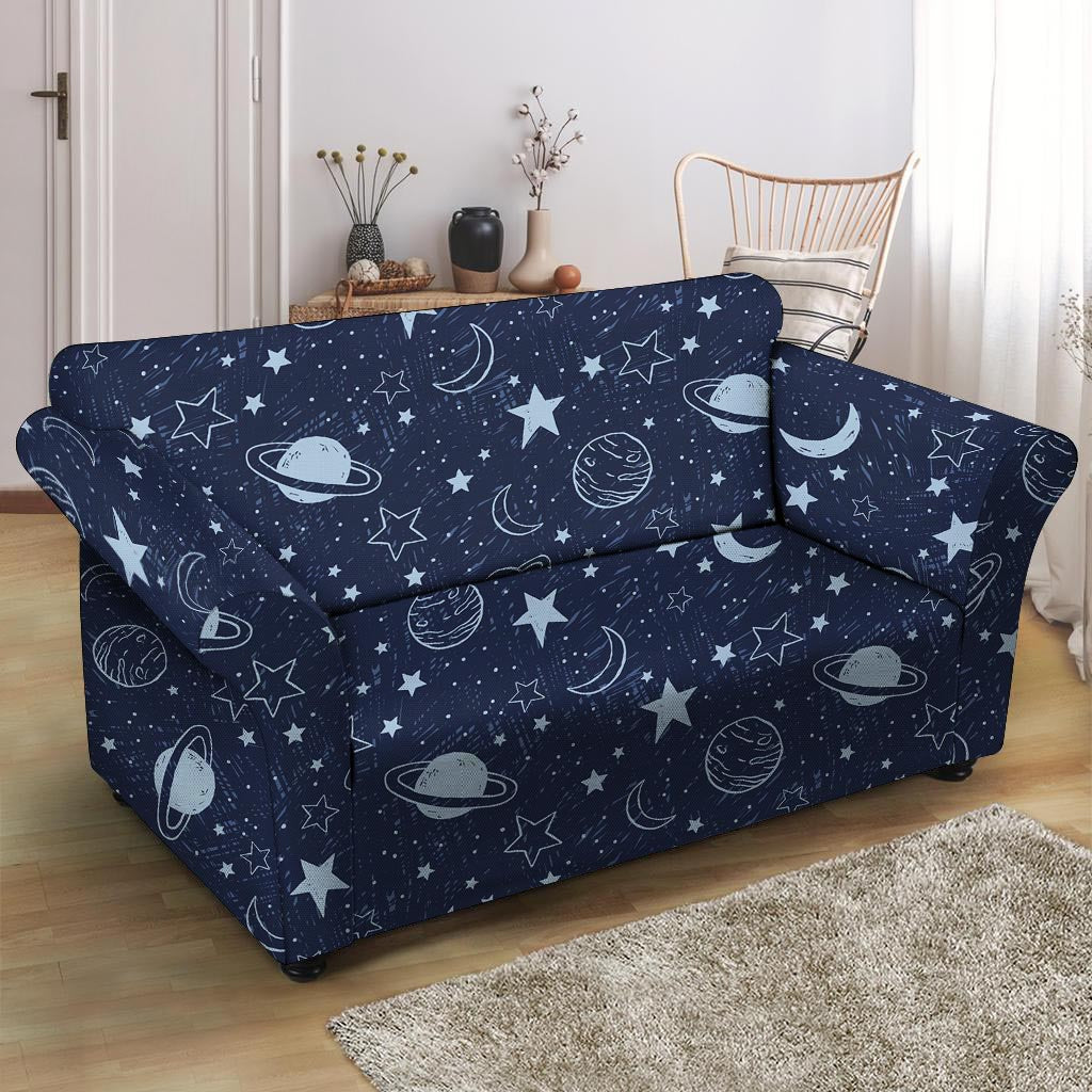 Doodle Galaxy Space Loveseat Cover-grizzshop