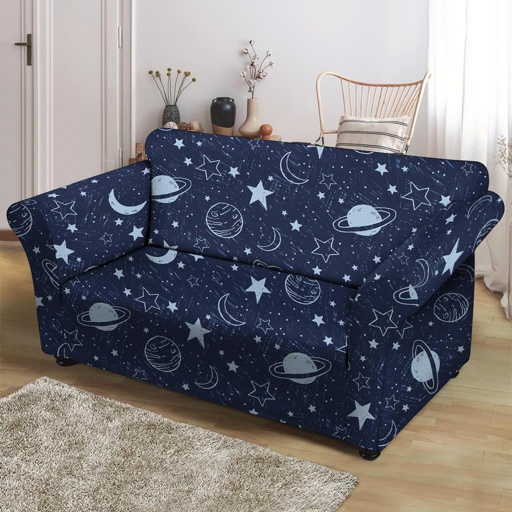 Doodle Galaxy Space Loveseat Cover-grizzshop