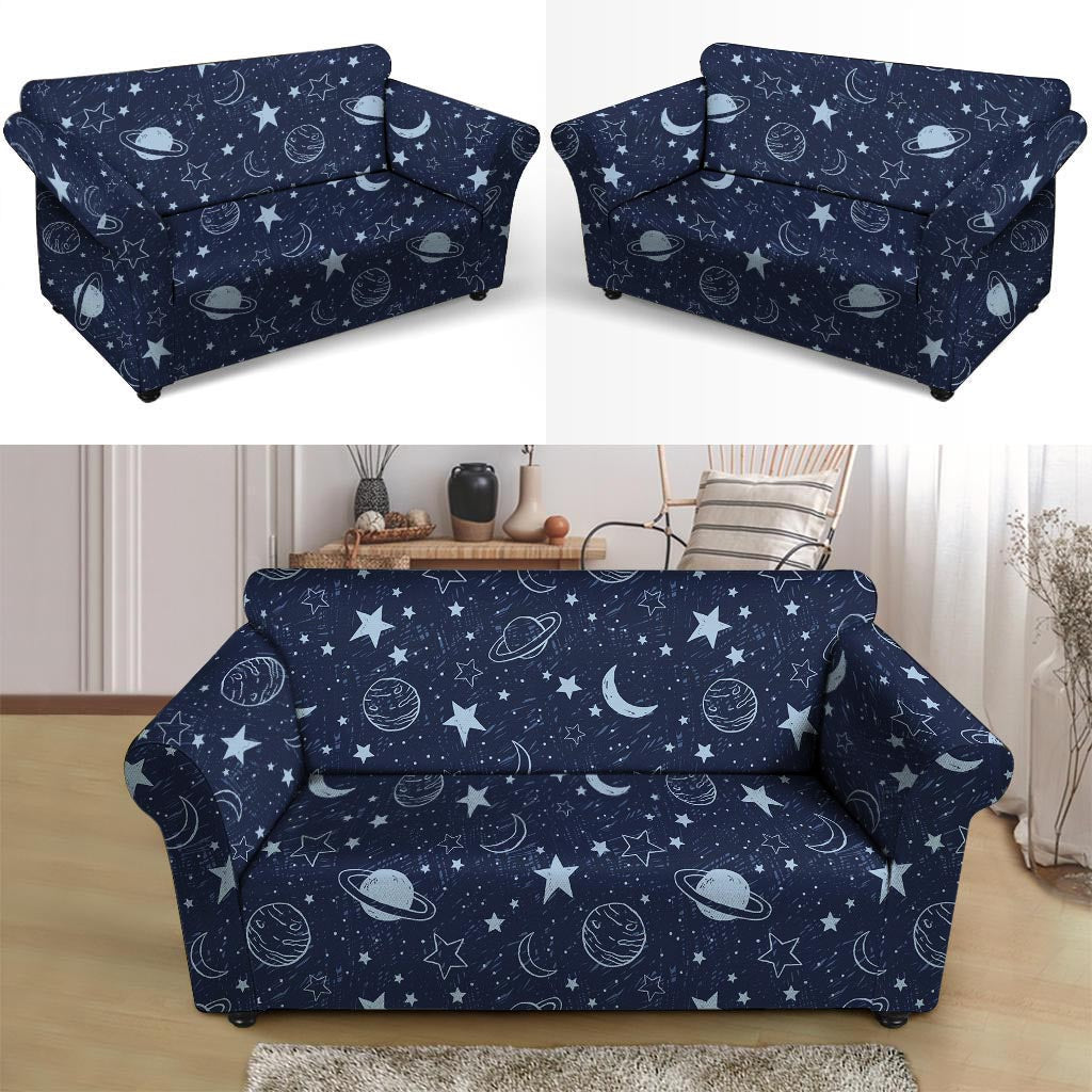 Doodle Galaxy Space Loveseat Cover-grizzshop