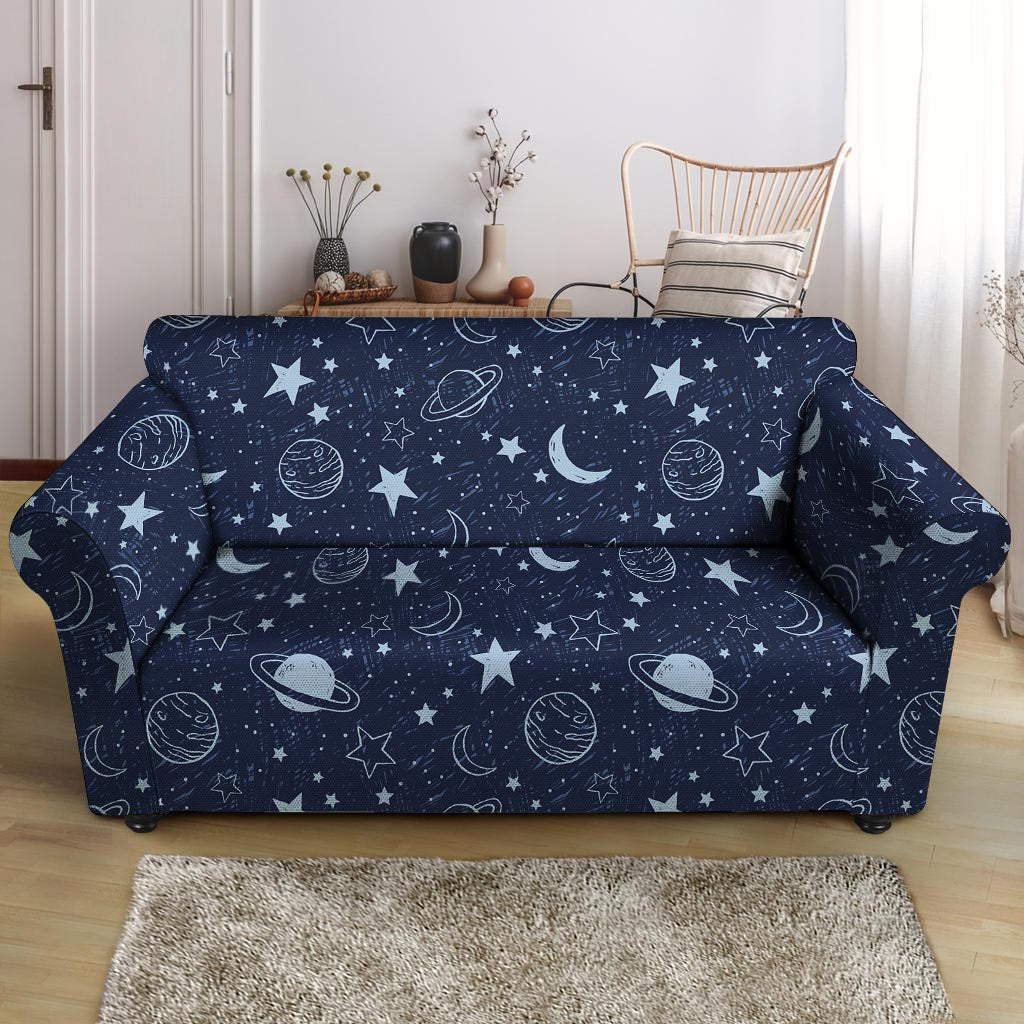 Doodle Galaxy Space Loveseat Cover-grizzshop