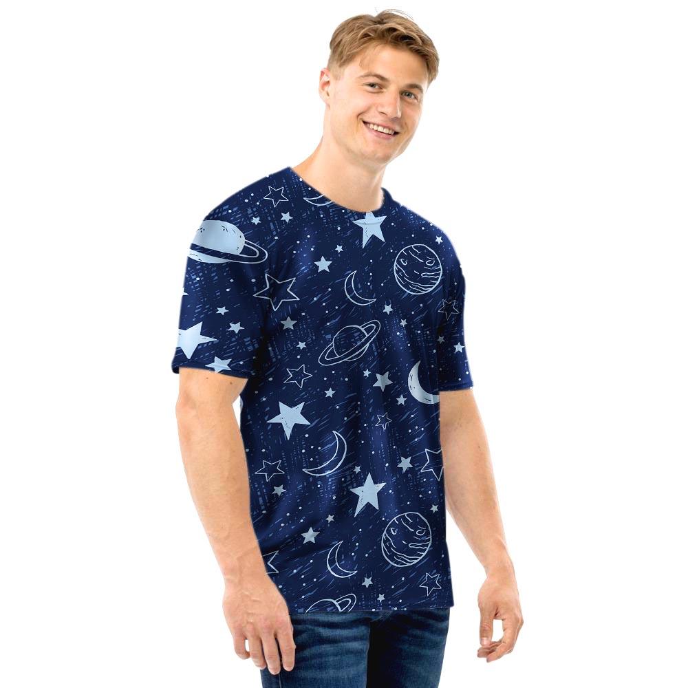 Doodle Galaxy Space Men T Shirt-grizzshop