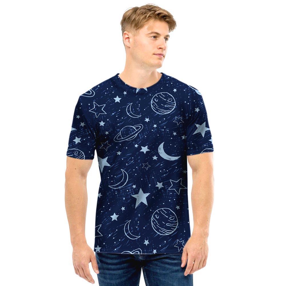 Doodle Galaxy Space Men T Shirt-grizzshop