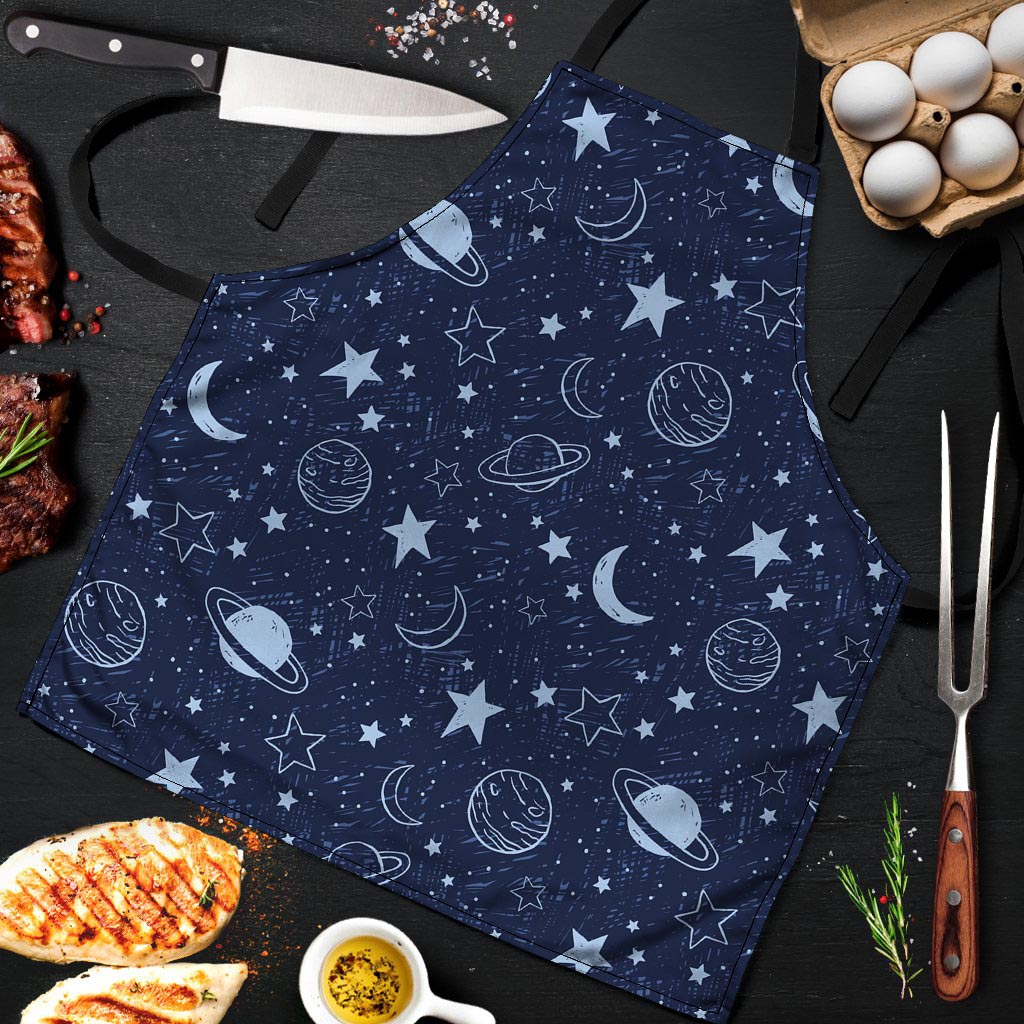 Doodle Galaxy Space Men's Apron-grizzshop