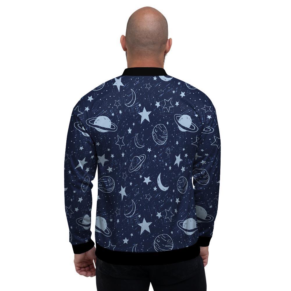 Doodle Galaxy Space Men's Bomber Jacket-grizzshop