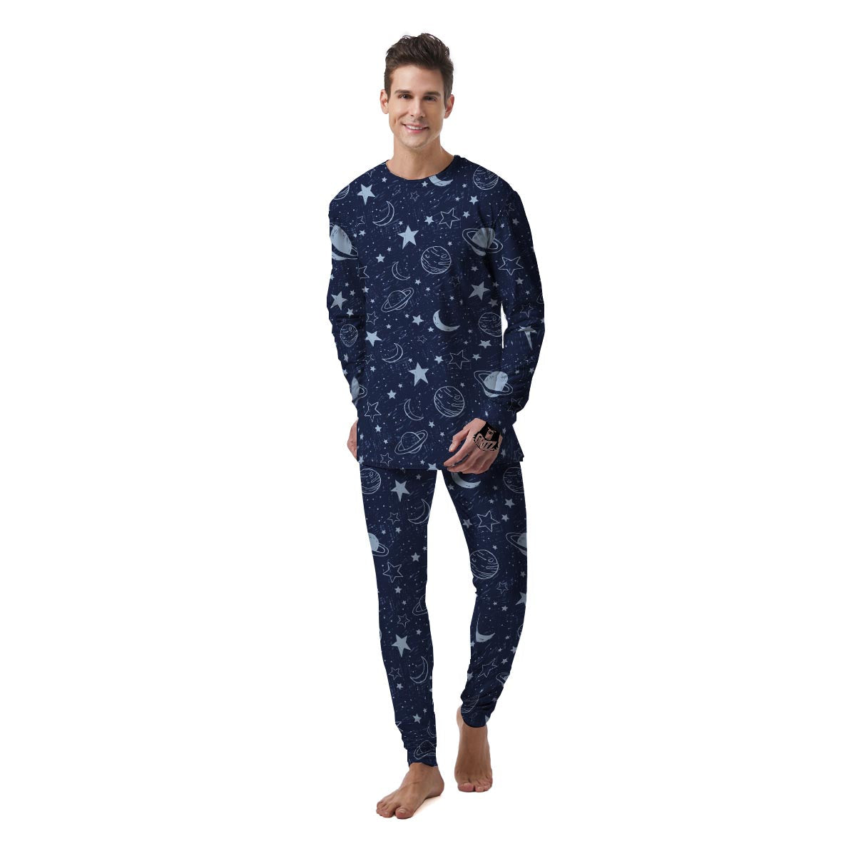 Doodle Galaxy Space Men's Pajamas-grizzshop