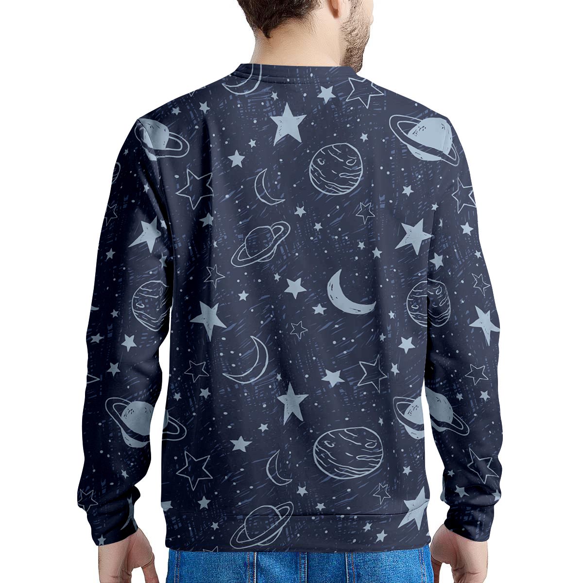 Doodle Galaxy Space Men's Sweatshirt-grizzshop