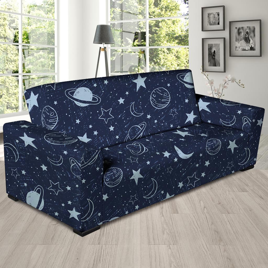 Doodle Galaxy Space Sofa Cover-grizzshop